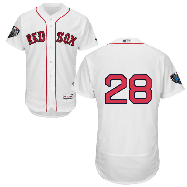 Red Sox #28 J. D. Martinez White Flexbase Authentic Collection 2018 World Series Stitched MLB Jersey Red Sox #28 J. D. Martinez White Flexbase Authentic Collection 2018 World Series Stitched MLB Jersey
