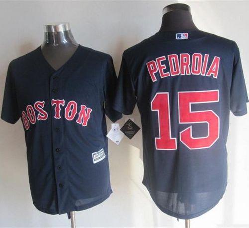 Red Sox #15 Dustin Pedroia Navy Blue New Cool Base Stitched MLB Jersey Red Sox #15 Dustin Pedroia Navy Blue New Cool Base Stitched MLB Jersey