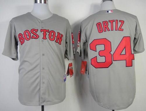 Red Sox #34 David Ortiz Grey Stitched MLB Jersey Red Sox #34 David Ortiz Grey Stitched MLB Jersey