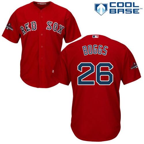 Red Sox #26 Wade Boggs Red New Cool Base 2018 World Series Champions Stitched MLB Jersey Red Sox #26 Wade Boggs Red New Cool Base 2018 World Series Champions Stitched MLB Jersey