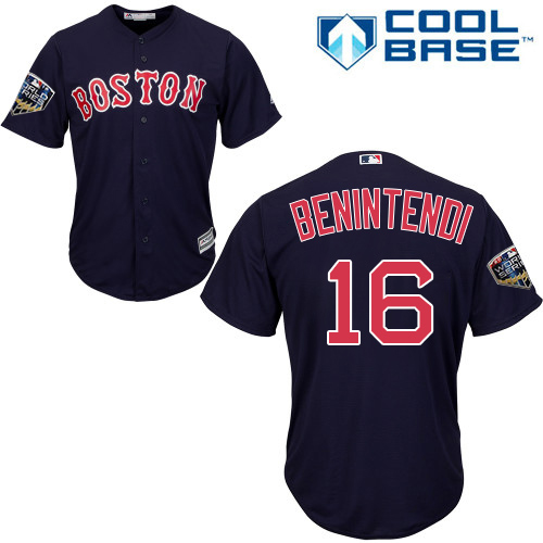 Red Sox #16 Andrew Benintendi Navy Blue New Cool Base 2018 World Series Stitched MLB Jersey Red Sox #16 Andrew Benintendi Navy Blue New Cool Base 2018 World Series Stitched MLB Jersey