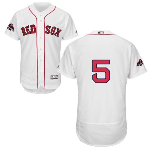 Red Sox #5 Nomar Garciaparra White Flexbase Authentic Collection 2018 World Series Champions Stitched MLB Jersey Red Sox #5 Nomar Garciaparra White Flexbase Authentic Collection 2018 World Series Champions Stitched MLB Jersey