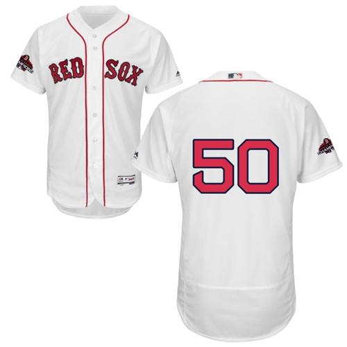 Red Sox #50 Mookie Betts White Flexbase Authentic Collection 2018 World Series Champions Stitched MLB Jersey Red Sox #50 Mookie Betts White Flexbase Authentic Collection 2018 World Series Champions Stitched MLB Jersey
