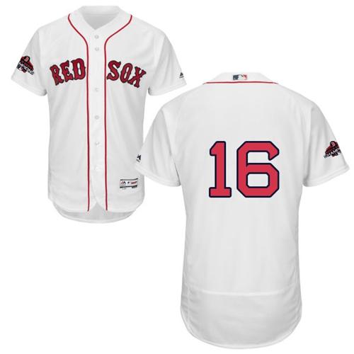 Red Sox #16 Andrew Benintendi White Flexbase Authentic Collection 2018 World Series Champions Stitched MLB Jersey Red Sox #16 Andrew Benintendi White Flexbase Authentic Collection 2018 World Series Champions Stitched MLB Jersey