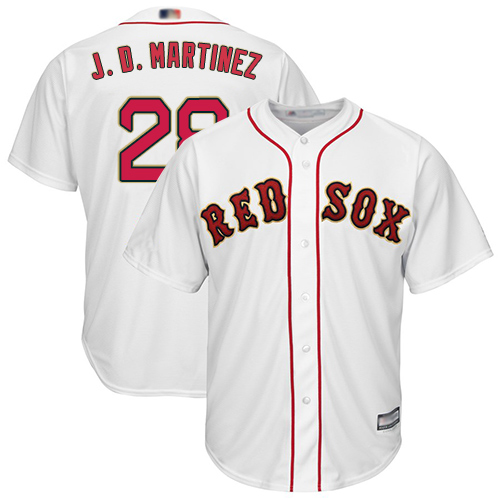 Red Sox #28 J. D. Martinez White 2019 Gold Program Cool Base Stitched MLB Jersey Red Sox #28 J. D. Martinez White 2019 Gold Program Cool Base Stitched MLB Jersey