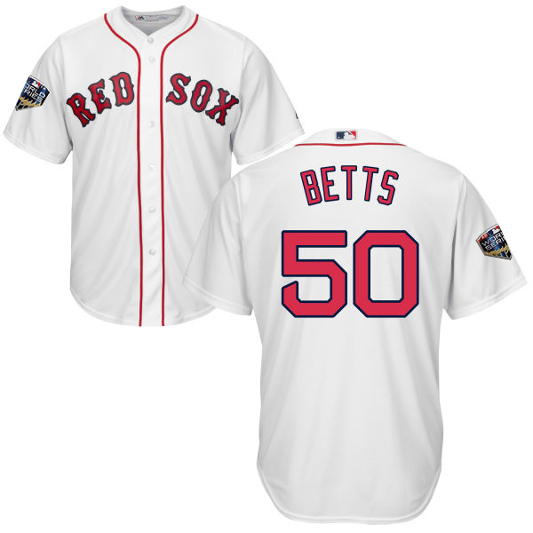 Red Sox #50 Mookie Betts White New Cool Base 2018 World Series Stitched MLB Jersey Red Sox #50 Mookie Betts White New Cool Base 2018 World Series Stitched MLB Jersey