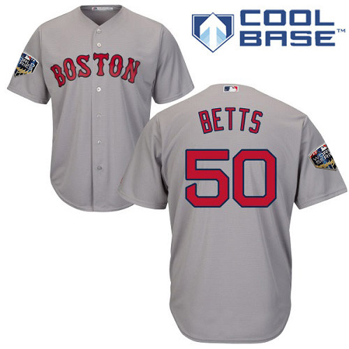 Red Sox #50 Mookie Betts Grey New Cool Base 2018 World Series Stitched MLB Jersey Red Sox #50 Mookie Betts Grey New Cool Base 2018 World Series Stitched MLB Jersey