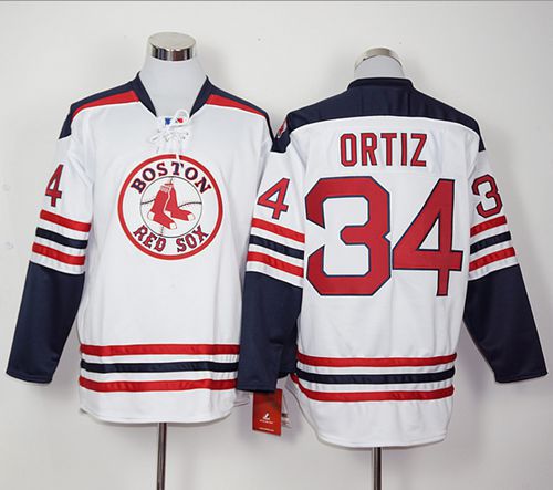 Red Sox #34 David Ortiz White Long Sleeve Stitched MLB Jersey Red Sox #34 David Ortiz White Long Sleeve Stitched MLB Jersey