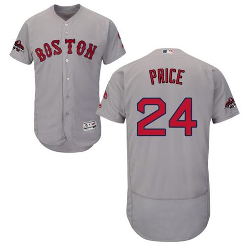 Red Sox #24 David Price Grey Flexbase Authentic Collection 2018 World Series Champions Stitched MLB Jersey Red Sox #24 David Price Grey Flexbase Authentic Collection 2018 World Series Champions Stitched MLB Jersey