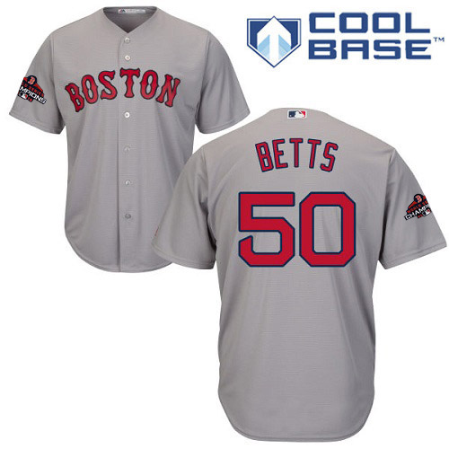Red Sox #50 Mookie Betts Grey New Cool Base 2018 World Series Champions Stitched MLB Jersey Red Sox #50 Mookie Betts Grey New Cool Base 2018 World Series Champions Stitched MLB Jersey