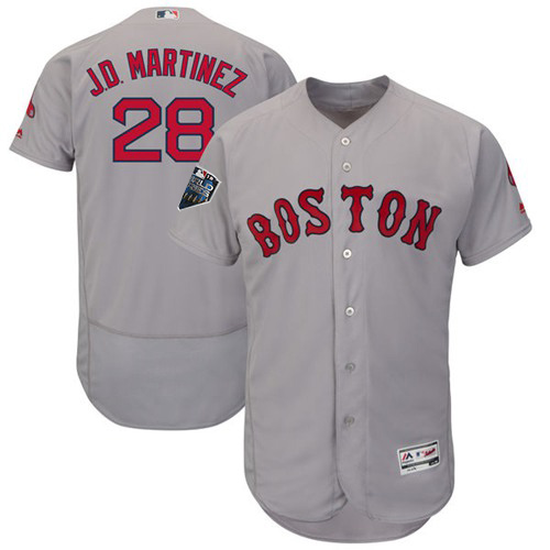 Red Sox #28 J. D. Martinez Grey Flexbase Authentic Collection 2018 World Series Stitched MLB Jersey Red Sox #28 J. D. Martinez Grey Flexbase Authentic Collection 2018 World Series Stitched MLB Jersey