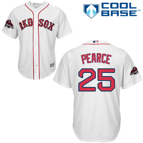 Red Sox #25 Steve Pearce White New Cool Base 2018 World Series Champions Stitched MLB Jersey