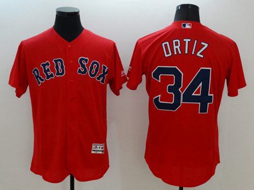Red Sox #34 David Ortiz Red Flexbase Authentic Collection Stitched MLB Jersey Red Sox #34 David Ortiz Red Flexbase Authentic Collection Stitched MLB Jersey