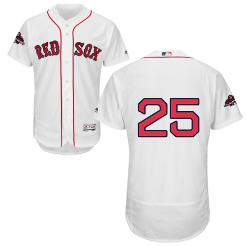 Red Sox #25 Steve Pearce White Flexbase Authentic Collection 2018 World Series Champions Stitched MLB Jersey Red Sox #25 Steve Pearce White Flexbase Authentic Collection 2018 World Series Champions Stitched MLB Jersey