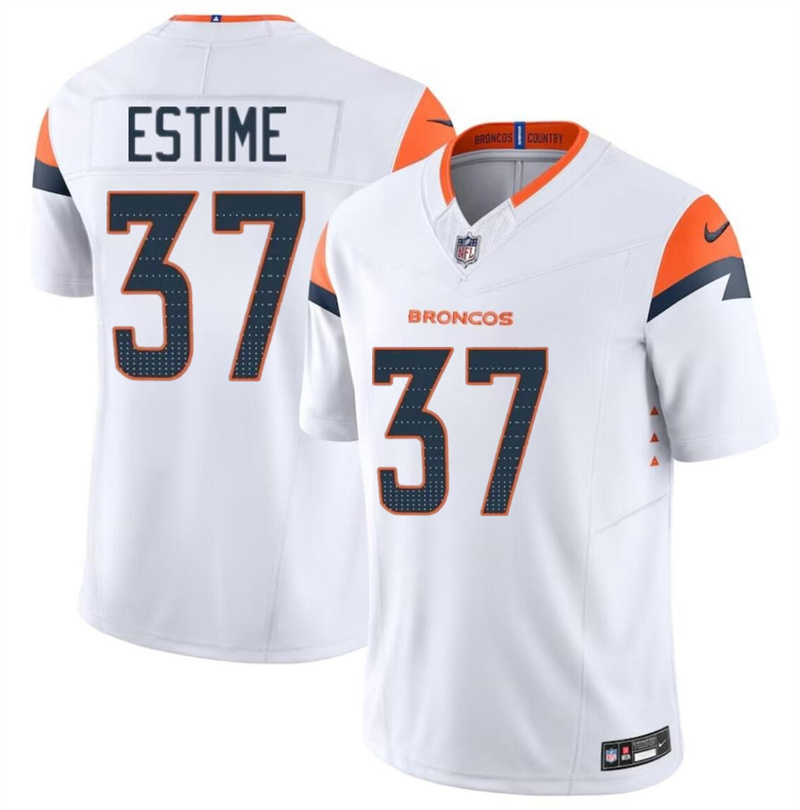 Men's Denver Broncos #37 Audric Estime White 2024 F.U.S.E. Vapor Limited Stitched Football Jersey Men's Denver Broncos #37 Audric Estime White 2024 F.U.S.E. Vapor Limited Stitched Football Jersey