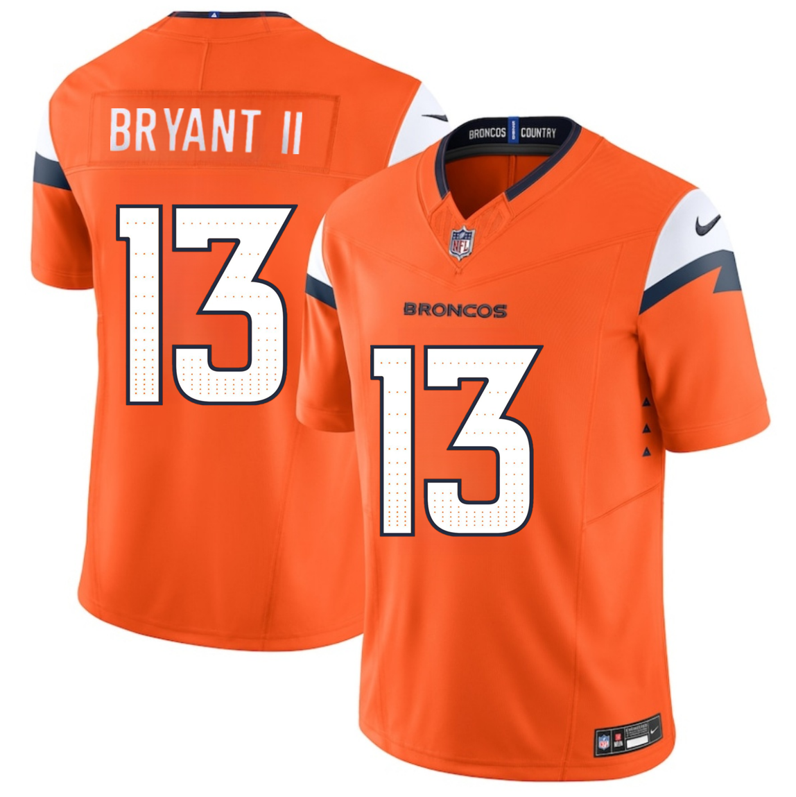 Men's Denver Broncos #13 Pat Bryant II Orange 2025 Draft F.U.S.E. Vapor Limited Stitched Football Jersey Men's Denver Broncos #13 Pat Bryant II Orange 2025 Draft F.U.S.E. Vapor Limited Stitched Football Jersey