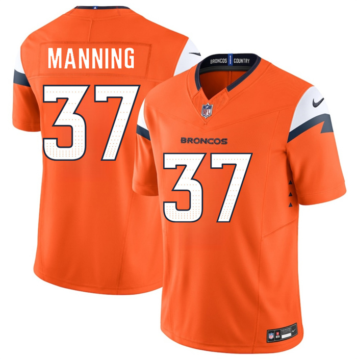Men's Denver Broncos #37 Paul Manning Orange 2026 F.U.S.E. Vapor Limited Stitched Football Jersey