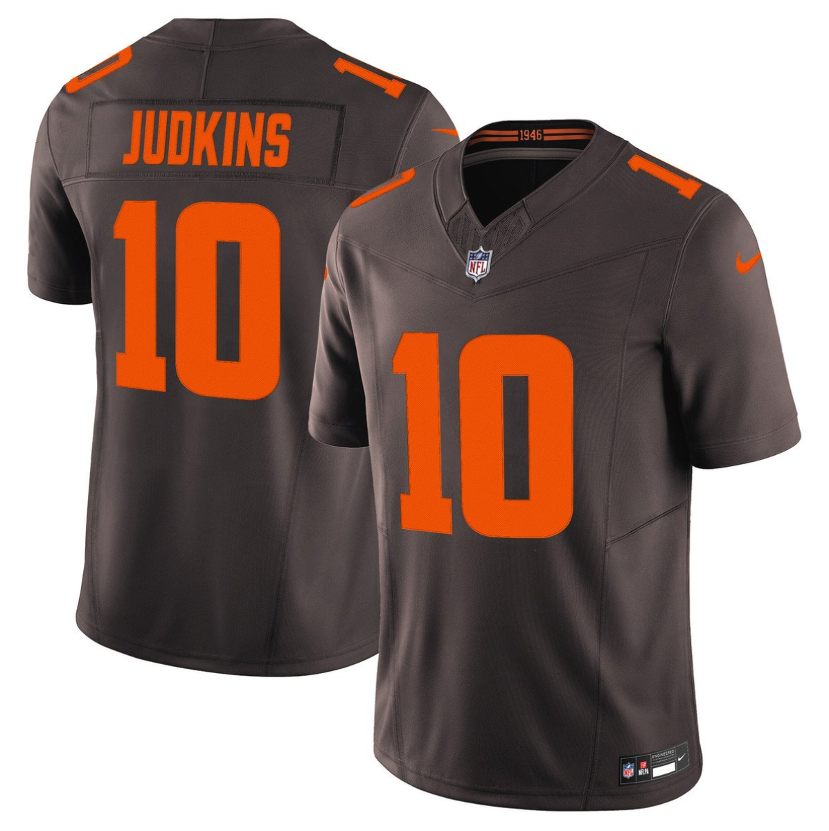Men's Cleveland Browns #10 Quinshon Judkins Brown 2025 F.U.S.E. Alpha Dawg Limited Stitched Football Jersey Men's Cleveland Browns #10 Quinshon Judkins Brown 2025 F.U.S.E. Alpha Dawg Limited Stitched Football Jersey