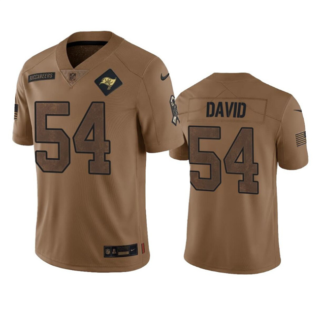 Men's Tampa Bay Buccaneers #54 Lavonte David 2023 Brown Salute To Service Limited Stitched Jersey Men's Tampa Bay Buccaneers #54 Lavonte David 2023 Brown Salute To Service Limited Stitched Jersey
