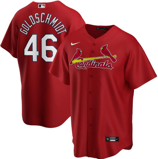 Men's St. Louis Cardinals #46 Paul Goldschmidt Red MLB Cool Base Stitched Jersey Men's St. Louis Cardinals #46 Paul Goldschmidt Red MLB Cool Base Stitched Jersey