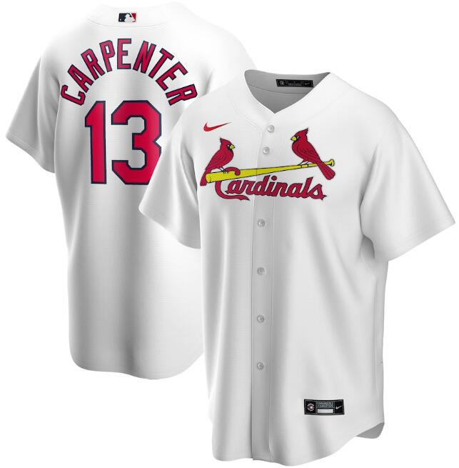 Men's St. Louis Cardinals #13 Matt Carpenter White MLB Cool Base Stitched Jersey Men's St. Louis Cardinals #13 Matt Carpenter White MLB Cool Base Stitched Jersey