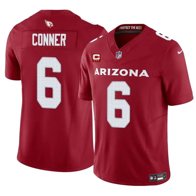 Men's Arizona Cardinals #6 James Conner Red 2024 F.U.S.E. With 3-Star C Patch Vapor Untouchable Limited Stitched Football Jersey Men's Arizona Cardinals #6 James Conner Red 2024 F.U.S.E. With 3-Star C Patch Vapor Untouchable Limited Stitched Football Jersey
