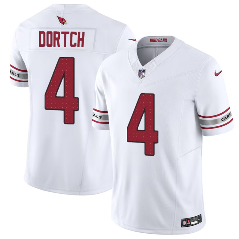 Men's Arizona Cardinals #4 Greg Dortch White 2024 F.U.S.E. Vapor Untouchable Limited Stitched Football Jersey Men's Arizona Cardinals #4 Greg Dortch White 2024 F.U.S.E. Vapor Untouchable Limited Stitched Football Jersey