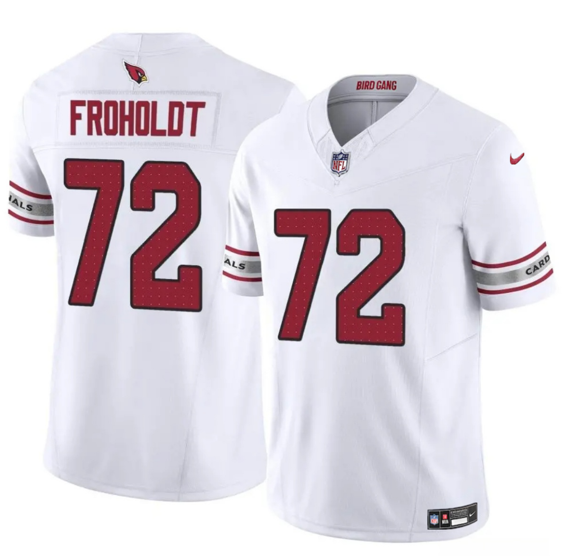 Men's Arizona Cardinals #72 Hjalte Froholdt White 2025 F.U.S.E. Vapor Untouchable Limited Stitched Jersey Men's Arizona Cardinals #72 Hjalte Froholdt White 2025 F.U.S.E. Vapor Untouchable Limited Stitched Jersey