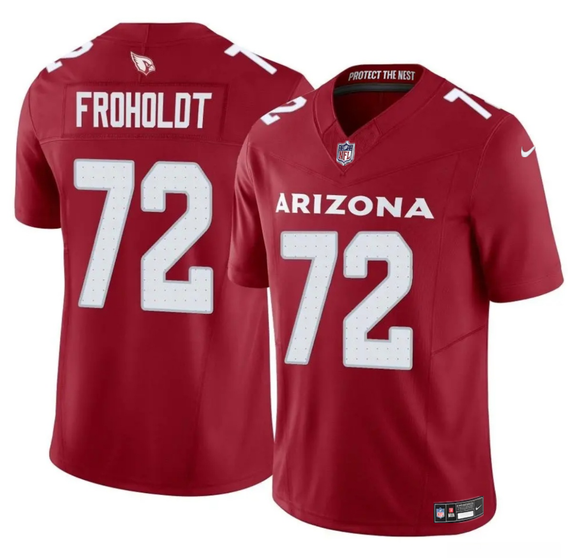 Men's Arizona Cardinals #72 Hjalte Froholdt Red 2025 F.U.S.E. Vapor Untouchable Limited Stitched Jersey Men's Arizona Cardinals #72 Hjalte Froholdt Red 2025 F.U.S.E. Vapor Untouchable Limited Stitched Jersey