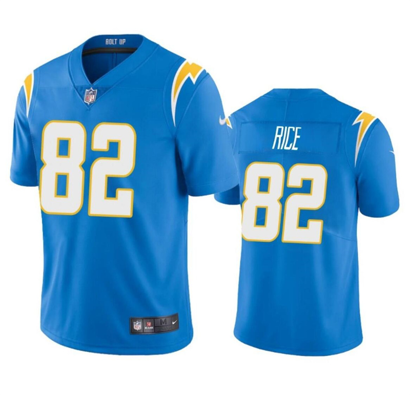 Men's Los Angeles Chargers #82 Brenden Rice Light Blue 2024 Draft Vapor Limited Stitched Football Jersey Men's Los Angeles Chargers #82 Brenden Rice Light Blue 2024 Draft Vapor Limited Stitched Football Jersey