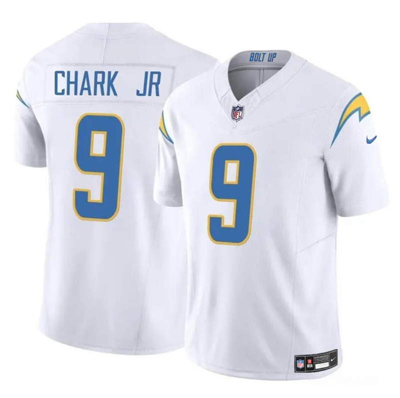 Men's Los Angeles Chargers #9 DJ Chark Jr White 2024 F.U.S.E Vapor Limited Stitched Football Jersey Men's Los Angeles Chargers #9 DJ Chark Jr White 2024 F.U.S.E Vapor Limited Stitched Football Jersey