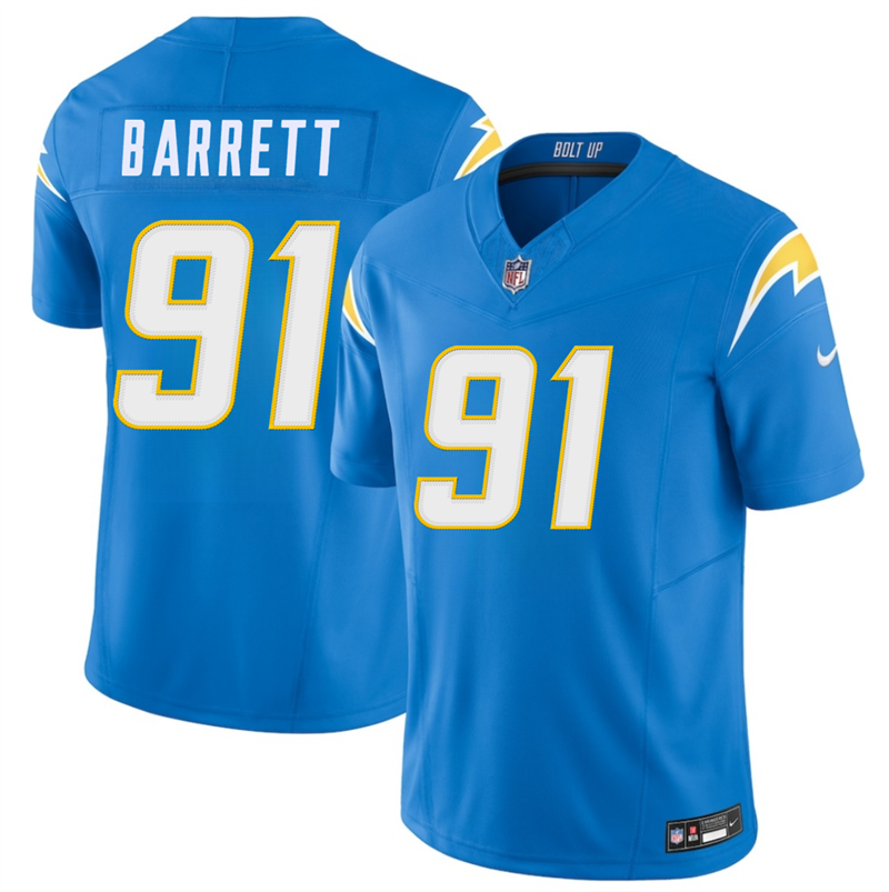 Men's Los Angeles Chargers #91 Nick Barrett Blue 2026 F.U.S.E. Vapor Limited Stitched Football Jersey