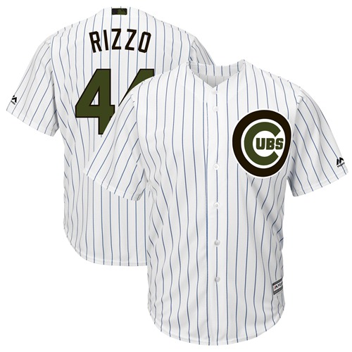 Cubs #44 Anthony Rizzo White(Blue Strip) New Cool Base 2018 Memorial Day Stitched MLB Jersey Cubs #44 Anthony Rizzo White(Blue Strip) New Cool Base 2018 Memorial Day Stitched MLB Jersey