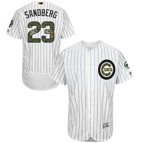 Cubs #23 Ryne Sandberg White(Blue Strip) Flexbase Authentic Collection Memorial Day Stitched MLB Jersey Cubs #23 Ryne Sandberg White(Blue Strip) Flexbase Authentic Collection Memorial Day Stitched MLB Jersey