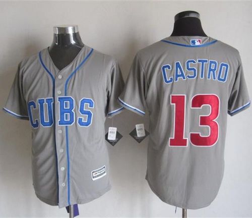 Cubs #13 Starlin Castro Grey Alternate Road New Cool Base Stitched MLB Jersey Cubs #13 Starlin Castro Grey Alternate Road New Cool Base Stitched MLB Jersey