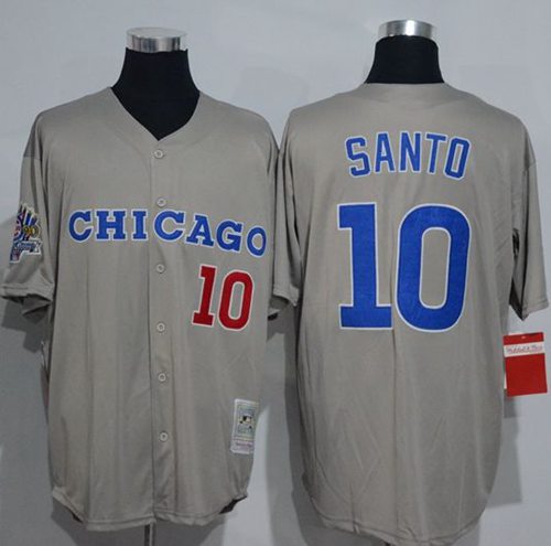 Mitchell And Ness 1990 Cubs #10 Ron Santo Grey Throwback Stitched MLB Jersey Mitchell And Ness 1990 Cubs #10 Ron Santo Grey Throwback Stitched MLB Jersey