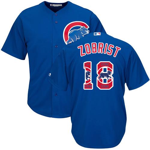 Cubs #18 Ben Zobrist Blue Team Logo Fashion Stitched MLB Jersey Cubs #18 Ben Zobrist Blue Team Logo Fashion Stitched MLB Jersey