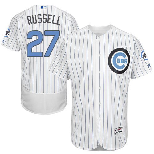 Cubs #27 Addison Russell White(Blue Strip) Flexbase Authentic Collection Father's Day Stitched MLB Jersey Cubs #27 Addison Russell White(Blue Strip) Flexbase Authentic Collection Father's Day Stitched MLB Jersey