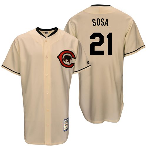 Mitchell And Ness Cubs #21 Sammy Sosa Cream Throwback Stitched MLB Jersey Mitchell And Ness Cubs #21 Sammy Sosa Cream Throwback Stitched MLB Jersey