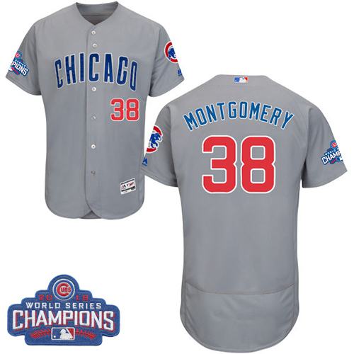 Cubs #38 Mike Montgomery Grey Flexbase Authentic Collection Road 2016 World Series Champions Stitched MLB Jersey Cubs #38 Mike Montgomery Grey Flexbase Authentic Collection Road 2016 World Series Champions Stitched MLB Jersey