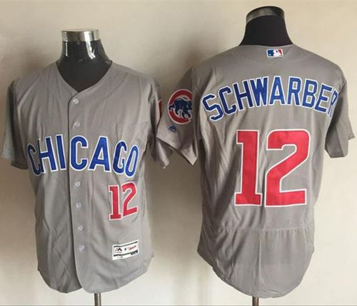Cubs #12 Kyle Schwarber Grey Flexbase Authentic Collection Road Stitched MLB Jersey Cubs #12 Kyle Schwarber Grey Flexbase Authentic Collection Road Stitched MLB Jersey