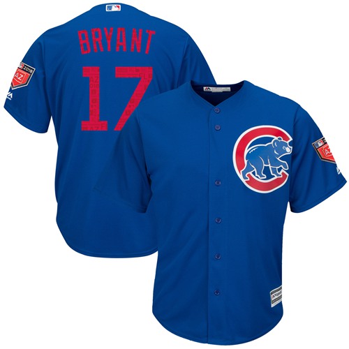 Cubs #17 Kris Bryant Blue 2018 Spring Training Cool Base Stitched MLB Jersey Cubs #17 Kris Bryant Blue 2018 Spring Training Cool Base Stitched MLB Jersey