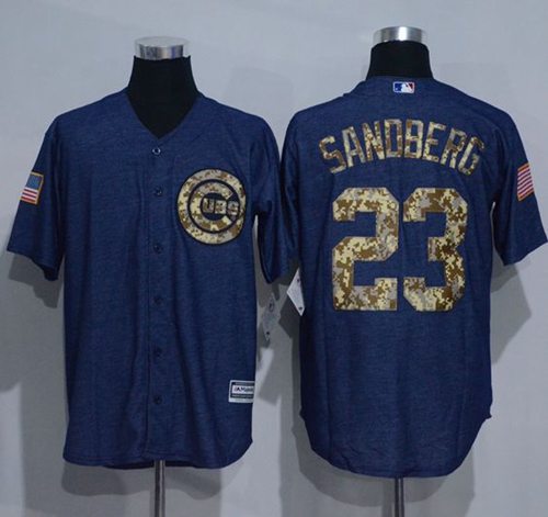 Cubs #23 Ryne Sandberg Denim Blue Salute to Service Stitched MLB Jersey Cubs #23 Ryne Sandberg Denim Blue Salute to Service Stitched MLB Jersey