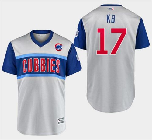 Cubs #17 Kris Bryant Gray "KB" 2019 Little League Classic Stitched MLB Jersey Cubs #17 Kris Bryant Gray "KB" 2019 Little League Classic Stitched MLB Jersey