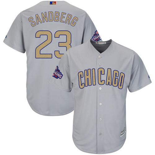 Cubs #23 Ryne Sandberg Grey 2017 Gold Program Cool Base Stitched MLB Jersey Cubs #23 Ryne Sandberg Grey 2017 Gold Program Cool Base Stitched MLB Jersey