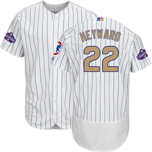 Cubs #22 Jason Heyward White(Blue Strip) Flexbase Authentic 2017 Gold Program Stitched MLB Jersey Cubs #22 Jason Heyward White(Blue Strip) Flexbase Authentic 2017 Gold Program Stitched MLB Jersey