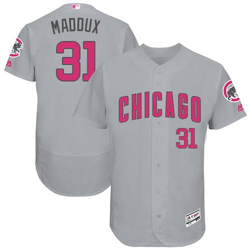 Cubs #31 Greg Maddux Grey Flexbase Authentic Collection Mother's Day Stitched MLB Jersey Cubs #31 Greg Maddux Grey Flexbase Authentic Collection Mother's Day Stitched MLB Jersey