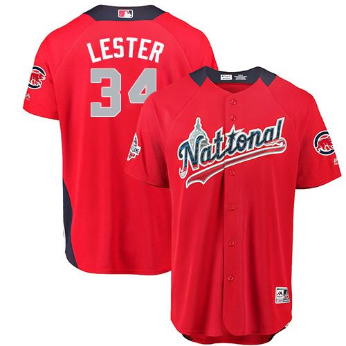 Cubs #34 Jon Lester Red 2018 All-Star National League Stitched MLB Jersey Cubs #34 Jon Lester Red 2018 All-Star National League Stitched MLB Jersey