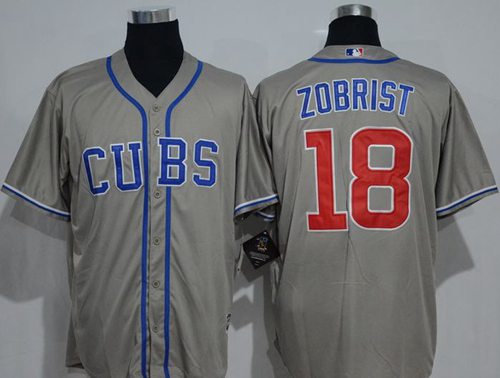 Cubs #18 Ben Zobrist Grey New Cool Base Alternate Road Stitched MLB Jersey Cubs #18 Ben Zobrist Grey New Cool Base Alternate Road Stitched MLB Jersey