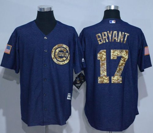 Cubs #17 Kris Bryant Denim Blue Salute to Service Stitched MLB Jersey Cubs #17 Kris Bryant Denim Blue Salute to Service Stitched MLB Jersey